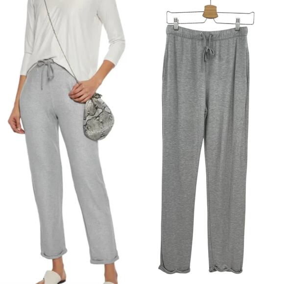 Majestic Filatures Pants Drawstring Terry Cuffed Light Gray Size 3 Medium - Picture 1 of 12